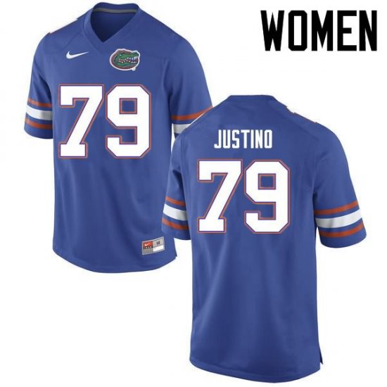 Women's Florida Gators #79 Daniel Justino NCAA Nike Blue Authentic Stitched College Football Jersey BPG0562KY